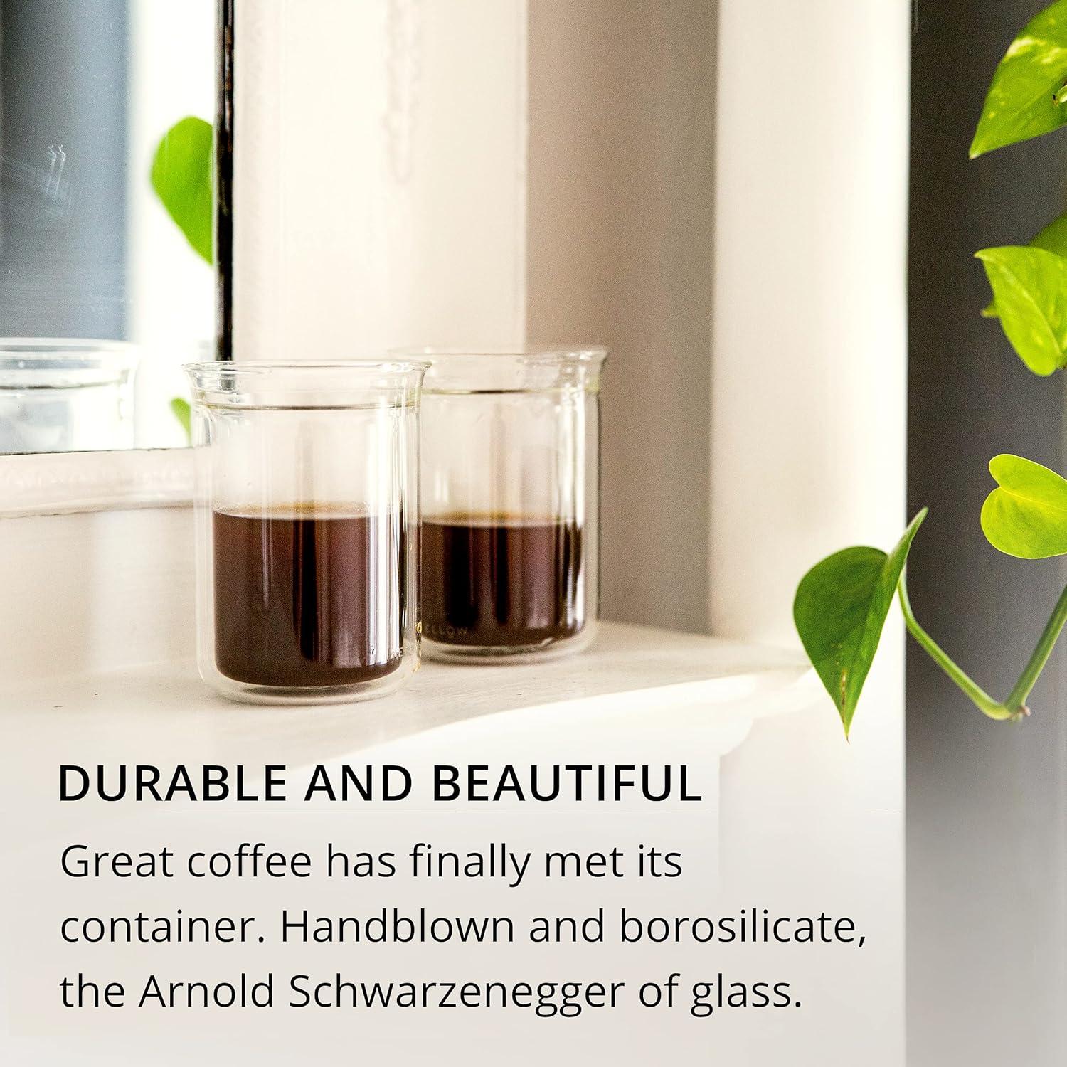 image:imageFellow Stagg Tasting Glasses for Coffee and Tea Mug  Handblown Borosilicate Glass Insulated Double Wall For Pour Over Mug 10 oz Set of Two