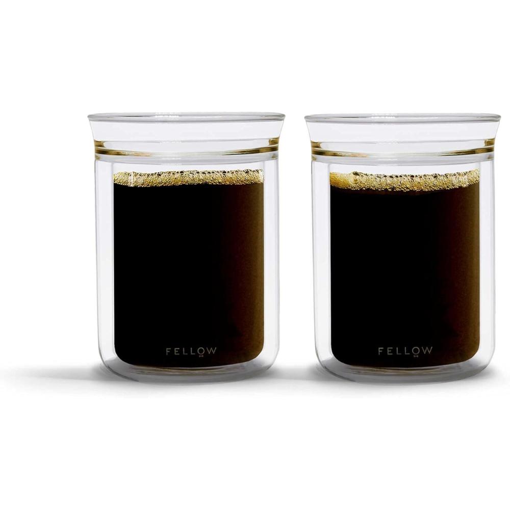 image:imageFellow Stagg Tasting Glasses for Coffee and Tea Mug  Handblown Borosilicate Glass Insulated Double Wall For Pour Over Mug 10 oz Set of Two