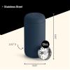 image:imageFellow 12 oz Carter Move Travel Mug  VacuumInsulated Stainless Steel Travel Coffee Mug  Coffee Tumbler with Ceramic Interior and Splash Guard  Matte BlackStone Blue