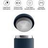 image:imageFellow 12 oz Carter Wide Travel Mug  Wide Mouth VacuumInsulated Stainless Steel Coffee Mug  Tea and Coffee Tumbler  Travel Coffee Mug with Ceramic Interior  Matte GreyStone Blue