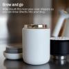 image:imageFellow 12 oz Carter Wide Travel Mug  Wide Mouth VacuumInsulated Stainless Steel Coffee Mug  Tea and Coffee Tumbler  Travel Coffee Mug with Ceramic Interior  Matte GreyStone Blue