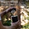 image:imageFellow 12 oz Carter Wide Travel Mug  Wide Mouth VacuumInsulated Stainless Steel Coffee Mug  Tea and Coffee Tumbler  Travel Coffee Mug with Ceramic Interior  Matte GreyStone Blue