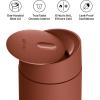 image:imageFellow 16 oz Carter Slide Travel Mug  OneHanded Slide Lid Vacuum Insulated Stainless Steel Tumbler with Ceramic Interior for Hot and Cold Drinks LeakProof and Dishwasher Safe Matte BlackSienna