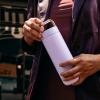 image:imageFellow 20 oz Carter Carry Water Bottle  LeakProof Lid Vacuum Insulated Stainless Steel Tumbler Keeps Heat for 12 HoursStays Cold for 24 Hours Stainless Steel Handle Dishwasher SafeMatte GreyPeri Twinkle