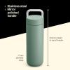 image:imageFellow 20 oz Carter Carry Water Bottle  LeakProof Lid Vacuum Insulated Stainless Steel Tumbler Keeps Heat for 12 HoursStays Cold for 24 Hours Stainless Steel Handle Dishwasher SafeMatte GreySmoke Green