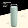 image:imageFellow 20 oz Carter Carry Water Bottle  LeakProof Lid Vacuum Insulated Stainless Steel Tumbler Keeps Heat for 12 HoursStays Cold for 24 Hours Stainless Steel Handle Dishwasher SafeMatte GreyMint Chip