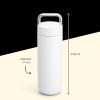image:imageFellow 20 oz Carter Carry Water Bottle  LeakProof Lid Vacuum Insulated Stainless Steel Tumbler Keeps Heat for 12 HoursStays Cold for 24 Hours Stainless Steel Handle Dishwasher SafeMatte GreyMatte White