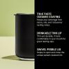 image:imageFellow Rocky Lowball Tumbler Set of 2  Insulated Stainless Steel Cocktail Tumblers with Ceramic Interior and Swivel Pebble Lid  10 oz Matte BlackMatte Black