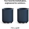 image:imageFellow Rocky Lowball Tumbler Set of 2  Insulated Stainless Steel Cocktail Tumblers with Ceramic Interior and Swivel Pebble Lid  10 oz Matte BlackStone Blue