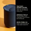 image:imageFellow Rocky Lowball Tumbler Set of 2  Insulated Stainless Steel Cocktail Tumblers with Ceramic Interior and Swivel Pebble Lid  10 oz Matte BlackStone Blue