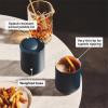 image:imageFellow Rocky Lowball Tumbler Set of 2  Insulated Stainless Steel Cocktail Tumblers with Ceramic Interior and Swivel Pebble Lid  10 oz Matte BlackStone Blue