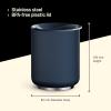 image:imageFellow Rocky Lowball Tumbler Set of 2  Insulated Stainless Steel Cocktail Tumblers with Ceramic Interior and Swivel Pebble Lid  10 oz Matte BlackStone Blue