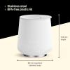image:imageFellow Ruby Wine Tumbler Set of 2  Insulated Stainless Steel Wine and Cocktail Tumblers with Ceramic Interior and Swivel Pebble Lid  12 oz Peri TwinkleMatte White  Pack of 1