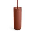 image:imageFellow 20 oz Carter Cold Tumbler  SpillResistant Straw Lid Stainless Steel VacuumInsulated Cup with Ceramic Interior and Reusable Straw for Cold DrinksFits Cup HoldersDishwasher SafeMatte WhiteSienna