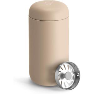 image:imageFellow 12 oz Carter Move Travel Mug  VacuumInsulated Stainless Steel Travel Coffee Mug  Coffee Tumbler with Ceramic Interior and Splash Guard  Matte BlackSand Dune