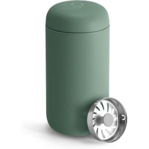 image:imageFellow 12 oz Carter Move Travel Mug  VacuumInsulated Stainless Steel Travel Coffee Mug  Coffee Tumbler with Ceramic Interior and Splash Guard  Matte BlackSmoke Green