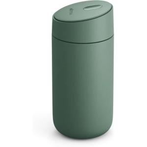 image:imageFellow 12 oz Carter Slide Travel Mug  OneHanded Slide Lid Vacuum Insulated Stainless Steel Tumbler with Ceramic Interior for Hot and Cold Drinks LeakProof and Dishwasher Safe Stone BlueSmoke Green