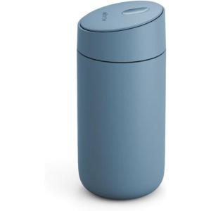 image:imageFellow 12 oz Carter Slide Travel Mug  OneHanded Slide Lid Vacuum Insulated Stainless Steel Tumbler with Ceramic Interior for Hot and Cold Drinks LeakProof and Dishwasher Safe Stone BlueHazy Blue