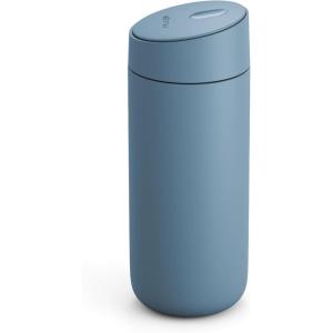 image:imageFellow 16 oz Carter Slide Travel Mug  OneHanded Slide Lid Vacuum Insulated Stainless Steel Tumbler with Ceramic Interior for Hot and Cold Drinks LeakProof and Dishwasher Safe Matte BlackHazy Blue