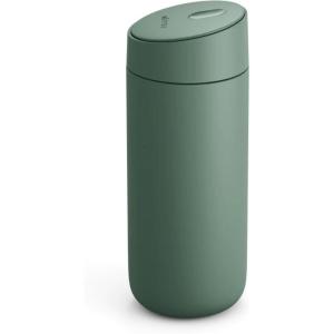 image:imageFellow 16 oz Carter Slide Travel Mug  OneHanded Slide Lid Vacuum Insulated Stainless Steel Tumbler with Ceramic Interior for Hot and Cold Drinks LeakProof and Dishwasher Safe Matte BlackSmoke Green