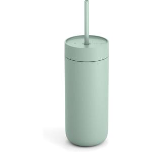 image:imageFellow 20 oz Carter Cold Tumbler  SpillResistant Straw Lid Stainless Steel VacuumInsulated Cup with Ceramic Interior and Reusable Straw for Cold DrinksFits Cup HoldersDishwasher SafeMatte WhiteMint Chip