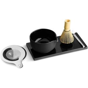 image:imageFellow Matcha Set Complete Matcha Tea Kit with Ceramic Bowl Bamboo Whisk amp Stand Stainless Steel Spoon Sifter amp Tea Tray Matte White SetMatte Black