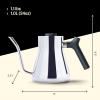 image:imageFellow Stagg Stovetop PourOver Coffee and Tea Kettle  Gooseneck Teapot with Precision Pour Spout BuiltIn Thermometer Matte White 1 LiterPolished Steel