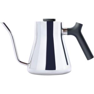 image:imageFellow Stagg Stovetop PourOver Coffee and Tea Kettle  Gooseneck Teapot with Precision Pour Spout BuiltIn Thermometer Matte White 1 LiterPolished Steel