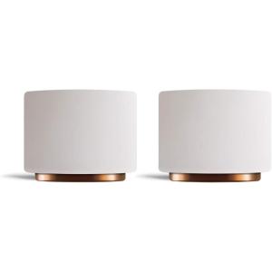 image:imageFellow Monty Milk Art Espresso Cups  Small Double Wall Ceramic Demitasse Matte White with Copper Base 3 oz Cup Set of 2