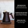 image:imageFellow Corvo EKG Electric Tea KettleElectric Pour Over Coffee and Tea PotQuick Heating Electric KettlesTemperature Control amp BuiltIn Brew TimerMatte White with Maple Handle09 LiterMatte Black
