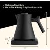 image:imageFellow Corvo EKG Pro Electric Tea Kettle  Quick Heating Precise Temperature Control Electric Kettle Scheduling Builtin Brew Timer for Boiling Water  Matte Black  09 LiterMatte Black