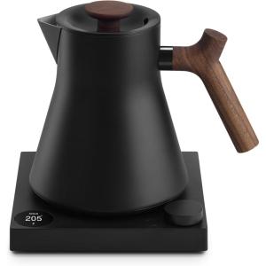image:imageFellow Corvo EKG Pro Electric Tea Kettle  Quick Heating Precise Temperature Control Electric Kettle Scheduling Builtin Brew Timer for Boiling Water  Matte Black  09 LiterMatte Black with Walnut Handle