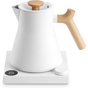 image:imageFellow Corvo EKG Pro Electric Tea Kettle  Quick Heating Precise Temperature Control Electric Kettle Scheduling Builtin Brew Timer for Boiling Water  Matte Black  09 LiterMatte White with Maple Handle