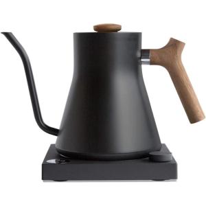 image:imageFellow Stagg EKG Pro Electric Gooseneck Kettle  PourOver Coffee and Tea Quick Heating Precise Temperature Control Scheduling Builtin Brew Timer Matte White 09 LiterMatte Black with Walnut Handle  Lid Pull