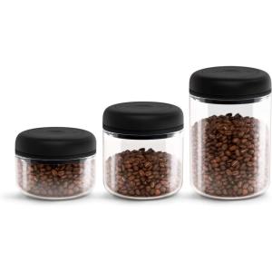 image:imageFellow Clear Glass Atmos Bundle  Bundle of 3 Clear Glass Atmos Vacuum Canisters in 12 L 07 L  04 L Sizes