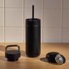 image:imageFellow 16 oz Carter Bundle 3 in 1 Travel Mug with SlideLock Move amp Cold Lids with Straw  ToGo Coffee Tumbler Ceramic Interior amp VacuumInsulated Stainless Steel  Coffee CupsMatte WhiteMatte Black