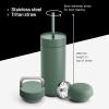 image:imageFellow 16 oz Carter Bundle 3 in 1 Travel Mug with SlideLock Move amp Cold Lids with Straw  ToGo Coffee Tumbler Ceramic Interior amp VacuumInsulated Stainless Steel  Coffee CupsMatte WhiteSmoke Green