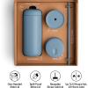 image:imageFellow 16 oz Carter Bundle 3 in 1 Travel Mug with SlideLock Move amp Cold Lids with Straw  ToGo Coffee Tumbler Ceramic Interior amp VacuumInsulated Stainless Steel  Coffee CupsMatte WhiteHazy Blue