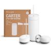 image:imageFellow 16 oz Carter Bundle 3 in 1 Travel Mug with SlideLock Move amp Cold Lids with Straw  ToGo Coffee Tumbler Ceramic Interior amp VacuumInsulated Stainless Steel  Coffee CupsMatte WhiteMatte White