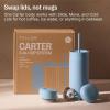 image:imageFellow 16 oz Carter Bundle 3 in 1 Travel Mug with SlideLock Move amp Cold Lids with Straw  ToGo Coffee Tumbler Ceramic Interior amp VacuumInsulated Stainless Steel  Coffee CupsMatte WhiteHazy Blue