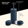 image:imageFellow 16 oz Carter Bundle 3 in 1 Travel Mug with SlideLock Move amp Cold Lids with Straw  ToGo Coffee Tumbler Ceramic Interior amp VacuumInsulated Stainless Steel  Coffee CupsMatte WhiteStone Blue