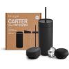 image:imageFellow 16 oz Carter Bundle 3 in 1 Travel Mug with SlideLock Move amp Cold Lids with Straw  ToGo Coffee Tumbler Ceramic Interior amp VacuumInsulated Stainless Steel  Coffee CupsMatte WhiteMatte Black