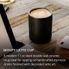 image:imageFellow Monty Milk Art Cups  Double Wall Ceramic Latte Mug 11 oz  Matte Black amp White with Graphite amp Copper Base  Set of 2