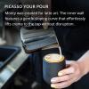 image:imageFellow Monty Milk Art Cups  Double Wall Ceramic Latte Mug 11 oz  Matte Black amp White with Graphite amp Copper Base  Set of 2