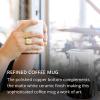 image:imageFellow Monty Milk Art Cups Bundle  Matte White with Copper Base  Double Wall Ceramic Cappuccino Mugs  65oz amp 11oz  Set of 2