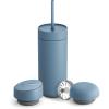 image:imageFellow 16 oz Carter Bundle 3 in 1 Travel Mug with SlideLock Move amp Cold Lids with Straw  ToGo Coffee Tumbler Ceramic Interior amp VacuumInsulated Stainless Steel  Coffee CupsMatte WhiteHazy Blue