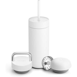 image:imageFellow 16 oz Carter Bundle 3 in 1 Travel Mug with SlideLock Move amp Cold Lids with Straw  ToGo Coffee Tumbler Ceramic Interior amp VacuumInsulated Stainless Steel  Coffee CupsMatte WhiteMatte White