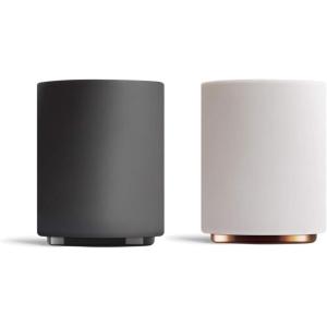 image:imageFellow Monty Milk Art Cups  Double Wall Ceramic Latte Mug 11 oz  Matte Black amp White with Graphite amp Copper Base  Set of 2
