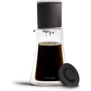 image:imageFellow Stagg XF PourOver Coffee Maker Set  Stainless Steel Dripper 20 oz Double Wall Glass Carafe amp 30 Paper Filters Builtin Ratio Aid No Plastic Brewing Matte BlackXF Set  Dripper  Glass Carafe   Filters
