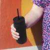 image:imageFellow 20 oz Carter Cold Tumbler  SpillResistant Straw Lid Stainless Steel VacuumInsulated Cup with Ceramic Interior and Reusable Straw for Cold Drinks Fits Cup HoldersDishwasher SafeMatte GreyMatte Black